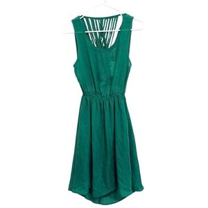 2/$30 Ya Los Angeles - Jade Green Silk Sleeveless Backless Dress NWT Size Small